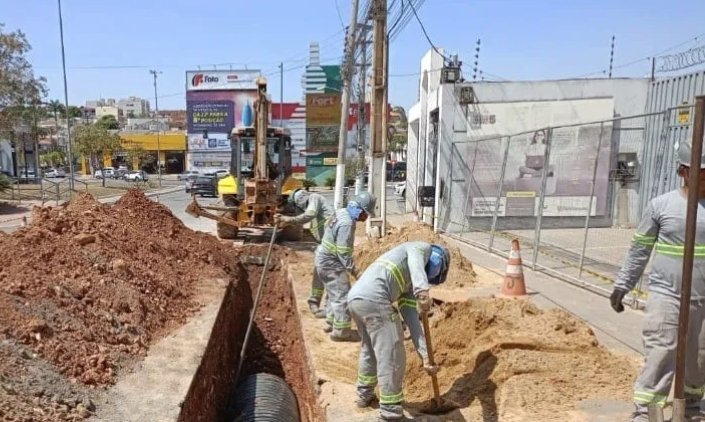 Obras de drenagem alteram o trânsito na Avenida Isaac Póvoas e Dom Bosco em Cuiabá