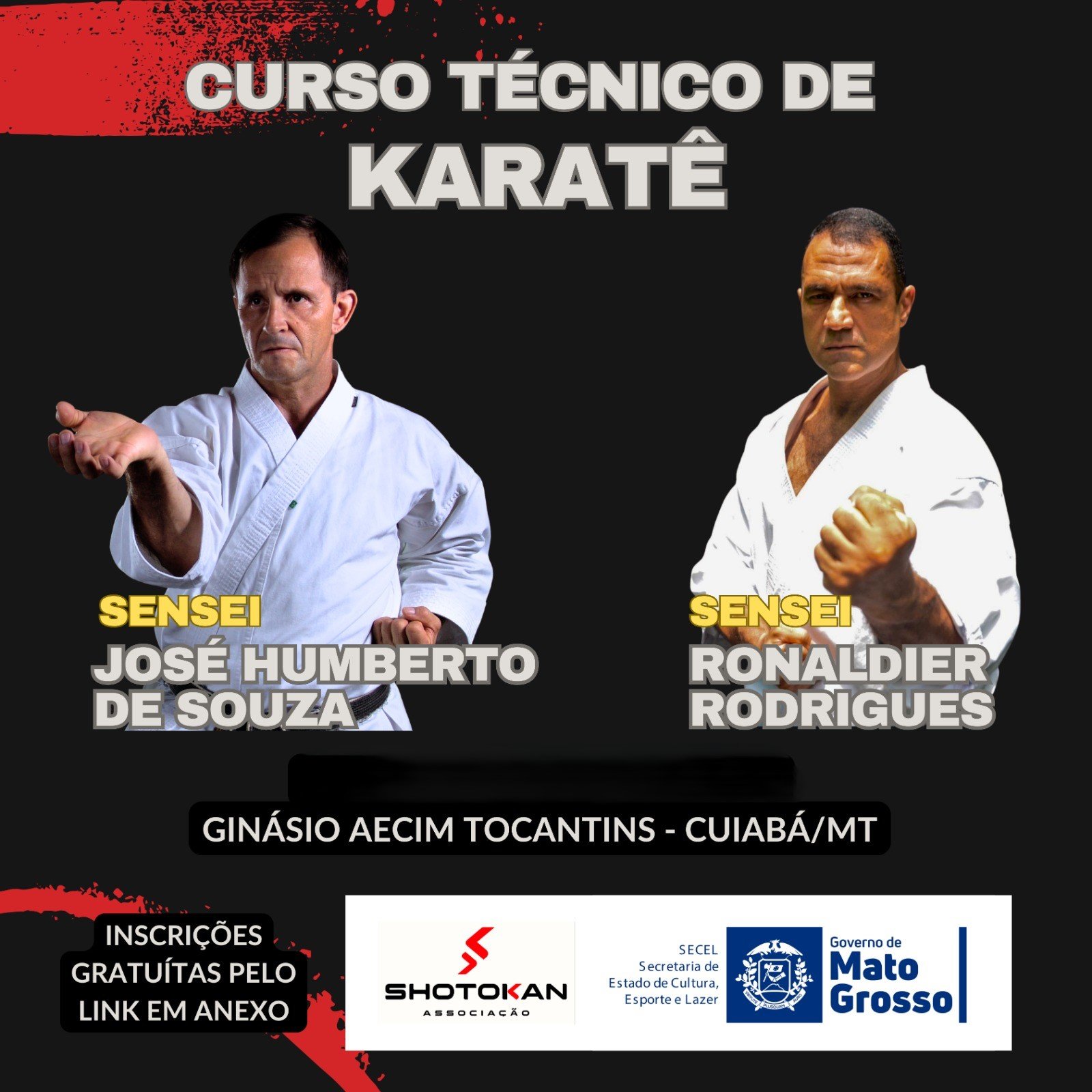 Shotokan promove Curso Técnico Nacional de Karatê gratuito em Cuiabá